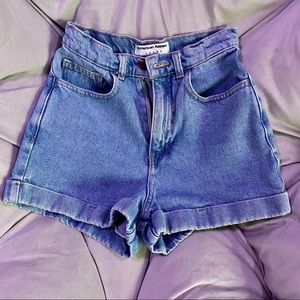 American Apparel high rise denim shorts 25